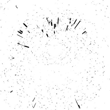 Siyah beyaz desenli, noktalı, lekeli, çizik ve çizikli sıkıntılı bir arkaplan. Soyut vektör illüstrasyonu.
