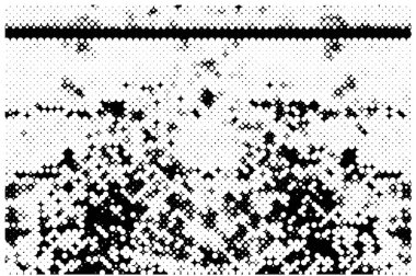 Siyah beyaz desenli, noktalı, lekeli, çizik ve çizikli sıkıntılı bir arkaplan. Soyut vektör illüstrasyonu.