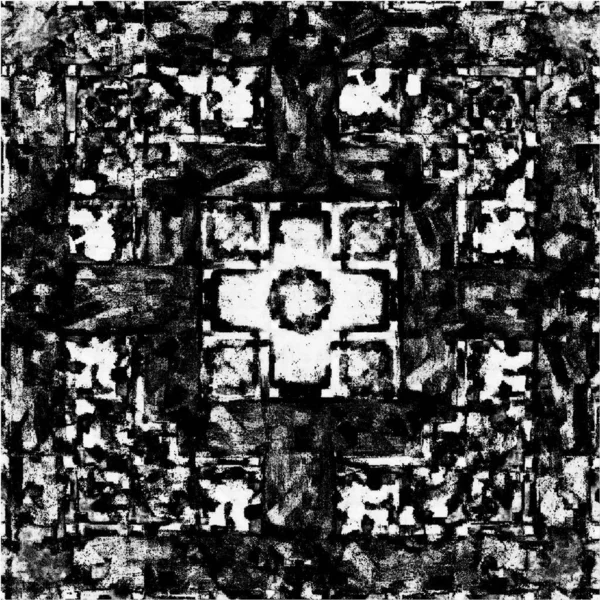 Kirli desenli tek renkli vintage yüzey. Soyut siyah ve beyaz vektör arkaplanı.