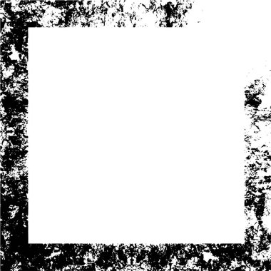 Grunge Frame. Şehir Arkaplanı Doku Vektörü. Toz tabakası. Üzüntülü Grainy Grungy Çerçeve Efekti.