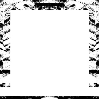 Grunge çerçeve ve sınır. Siyah beyaz grunge. Tehlike örtüsü dokusu. Toz ve kirli duvar arkaplanı. Sıkıntı illüstrasyonu, grunge etkisi yaratmak için basitçe nesnenin üzerine yerleştir