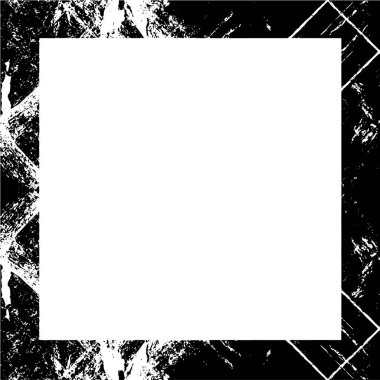 Grunge çerçeve ve sınır. Siyah beyaz grunge. Tehlike örtüsü dokusu. Toz ve kirli duvar arkaplanı. Sıkıntı illüstrasyonu, grunge etkisi yaratmak için basitçe nesnenin üzerine yerleştir