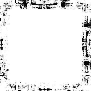 Beyaz arka planda siyah grunge çerçeve. Sıkıntı illüstrasyonu, grunge etkisi yaratmak için basitçe nesnenin üzerine yerleştir. 