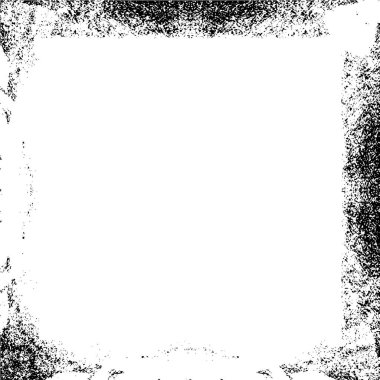 Beyaz arka planda siyah grunge çerçeve. Sıkıntı illüstrasyonu, grunge etkisi yaratmak için basitçe nesnenin üzerine yerleştir. 