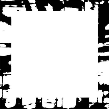 Beyaz arka planda siyah grunge çerçeve. Sıkıntı illüstrasyonu, grunge etkisi yaratmak için basitçe nesnenin üzerine yerleştir. 