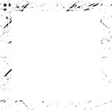 Sıkıntı illüstrasyonu, grunge etkisi yaratmak için basitçe nesnenin üzerine yerleştirilir. Siyah beyaz grunge. Grunge çerçeve ve kenar.