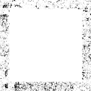 Beyaz arka planda Grunge çerçeve. Sıkıntı illüstrasyonu, grunge etkisi yaratmak için basitçe nesnenin üzerine yerleştirilir. Siyah beyaz grunge.