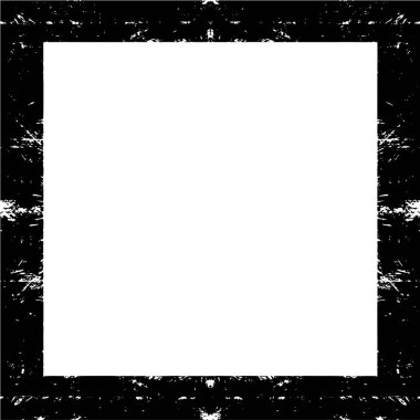 Beyaz arka planda Grunge çerçeve. Sıkıntı illüstrasyonu, grunge etkisi yaratmak için basitçe nesnenin üzerine yerleştirilir. Siyah beyaz grunge.