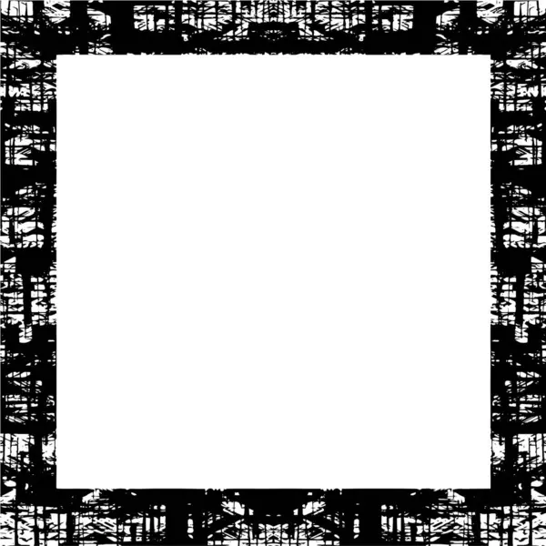 Grunge Rahmen Mit Schwarzen Geometrischen Formen — Stockvektor