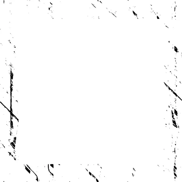 Zwart Wit Grunge Grunge Frame Rand Stress Overlay Textuur — Stockvector