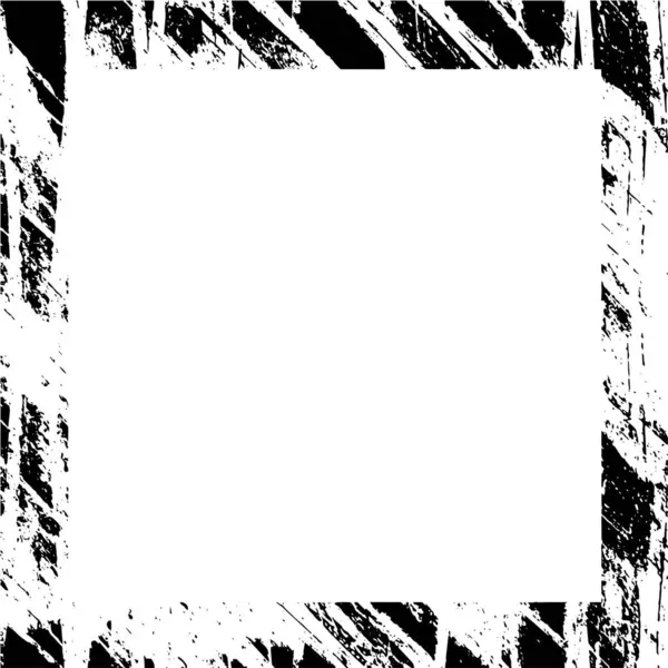 Zwart Wit Grunge Grunge Frame Rand Stress Overlay Textuur — Stockvector