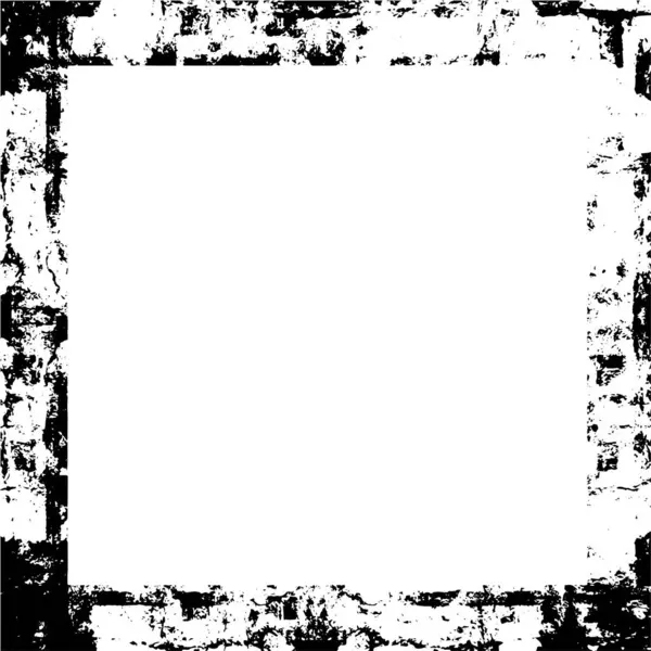 Marco Grunge Frontera Grunge Blanco Negro Textura Superposición Angustia Polvo — Archivo Imágenes Vectoriales