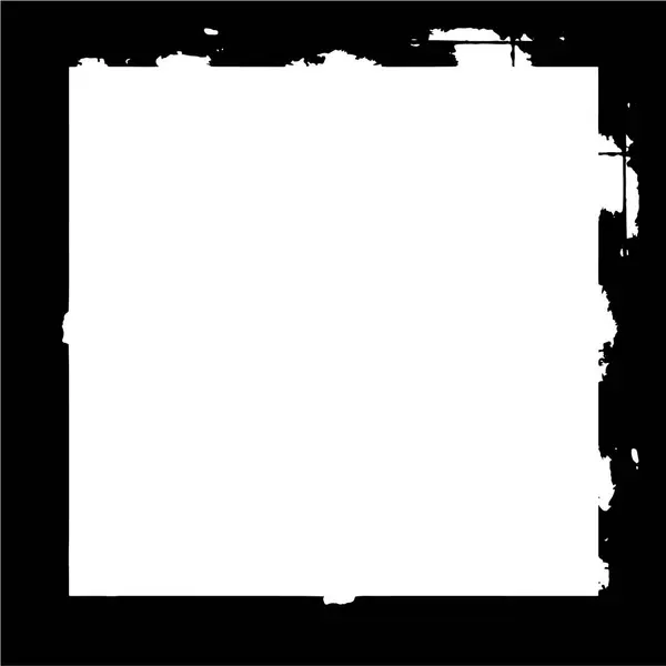 Grunge Zwart Frame Rand Witte Achtergrond Stress Overlay Textuur Stress — Stockvector