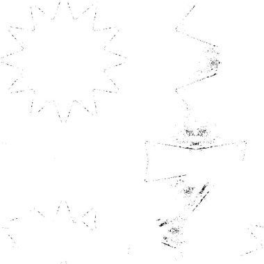 Siyah ve beyaz element vektör illüstrasyonlu desen