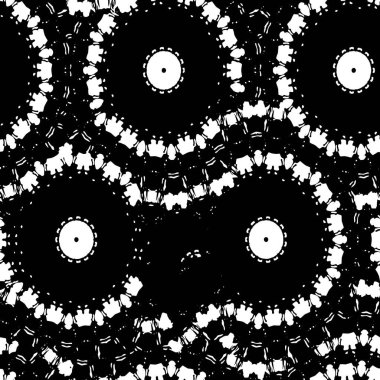 Siyah ve beyaz element vektör illüstrasyonlu desen