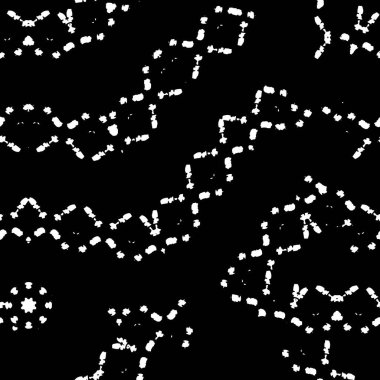 Soyut el çizimi siyah ve beyaz desenli kusursuz doku..