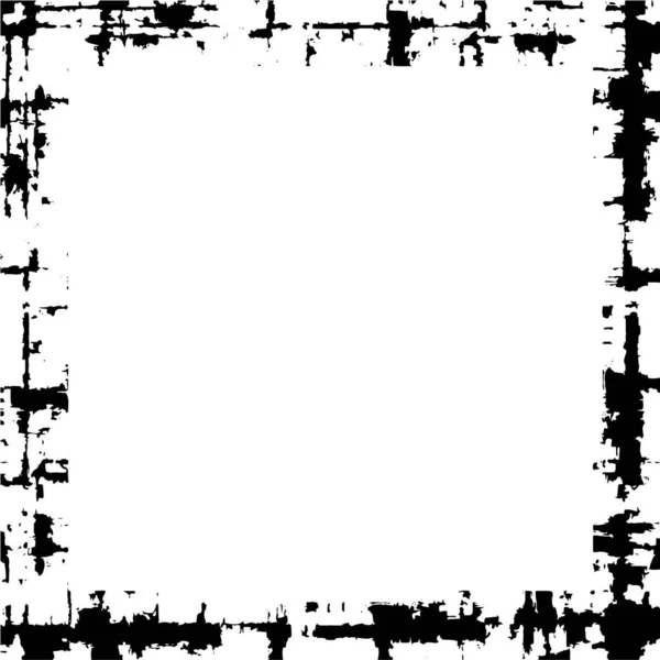 Schwarz Weiß Monochrom Alter Grunge Vintage Verwitterter Rahmen Abstrakte Antike — Stockvektor