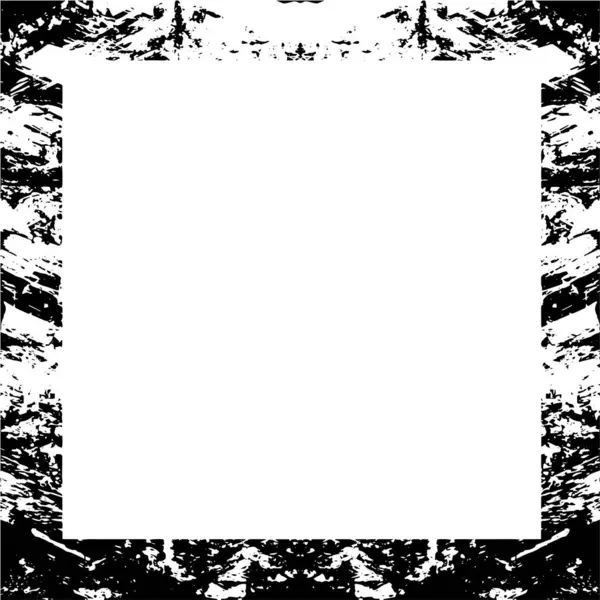 Schwarz Weiß Monochromer Grunge Vintage Verwitterter Rahmen Abstrakte Textur Mit — Stockvektor