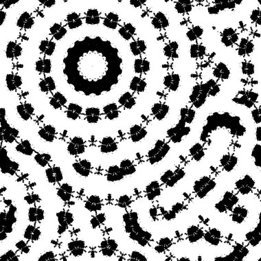 Abstract black and white vector background. Monochrome vintage surface with dirty pattern in cracks, spots, dots