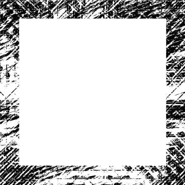 Patrón Geométrico Grunge Oscuro Estilo Monocromo Textura Del Marco Aislado — Vector de stock