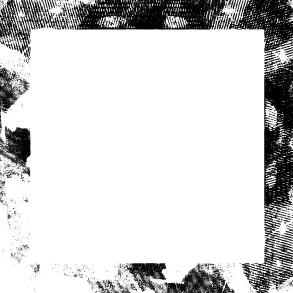 Patrón Geométrico Grunge Oscuro Estilo Monocromo Textura Del Marco Aislado — Archivo Imágenes Vectoriales