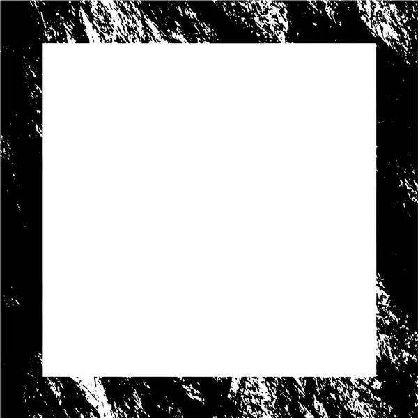 Černobílé Grunge Pozadí Ohraničení Čtverce Grungy Texturovaném Stylu Pro Zarámování — Stockový vektor