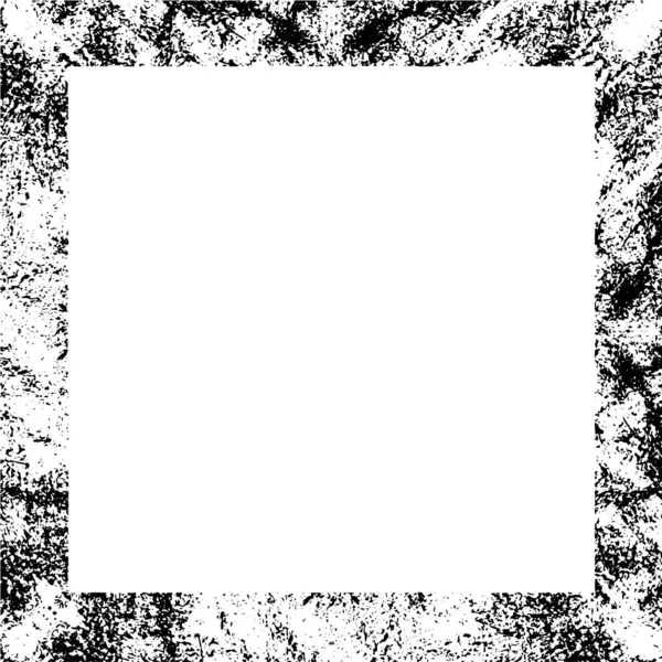 Cadre Texture Noir Blanc Affligé — Image vectorielle