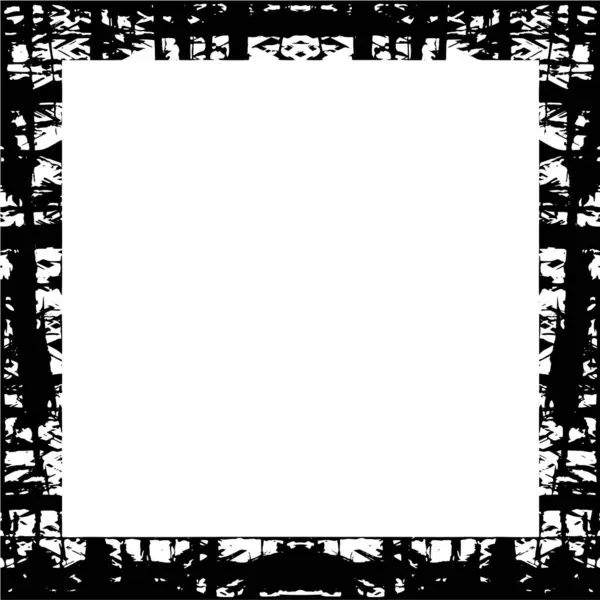 Marco Textura Negro Blanco Angustiado — Archivo Imágenes Vectoriales