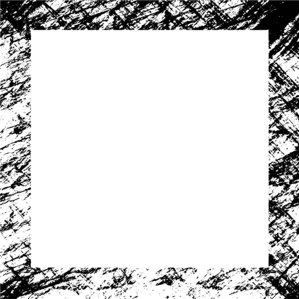 Gestörter Schwarz Weißer Texturrahmen — Stockvektor