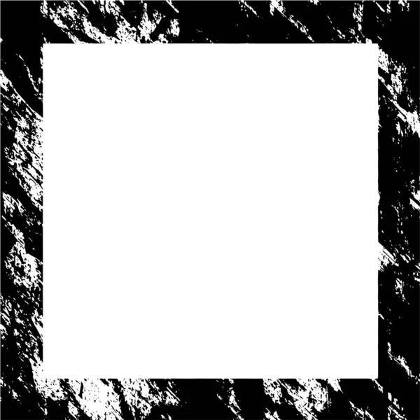 Black Grunge Style Frame White Background — Stock Vector