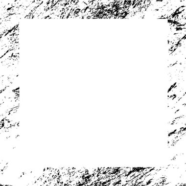 Beyaz arkaplanda siyah grunge tarzı çerçeve