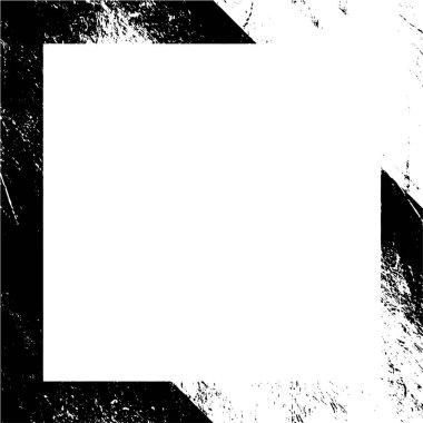 Beyaz arkaplanda siyah grunge tarzı çerçeve
