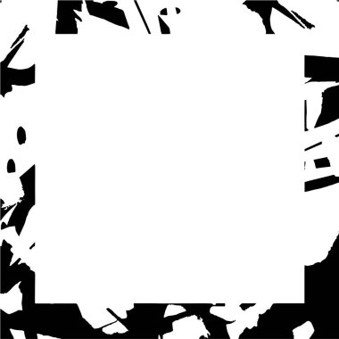 grunge texture frame. black and white rough texture.