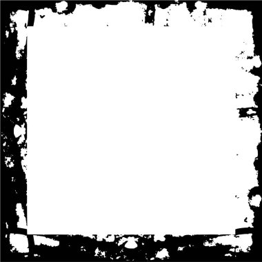 grunge texture frame. black and white rough texture.