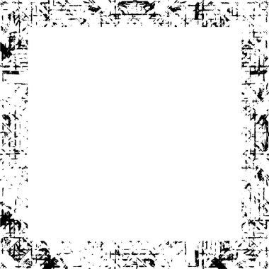grunge texture frame. black and white rough texture.