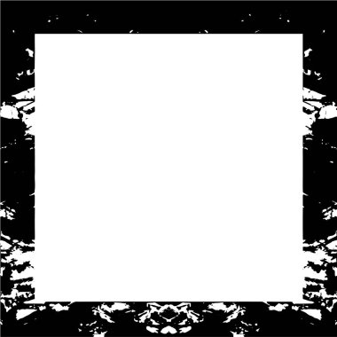 grunge texture frame. black and white rough texture.