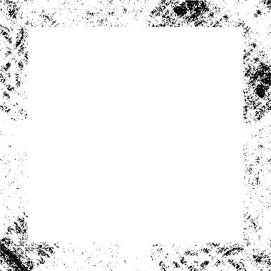 abstract black and white square frame background, grunge texture, vector illustration  