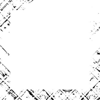 abstract black and white square frame background, grunge texture, vector illustration  