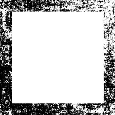 abstract black and white square frame background, grunge texture, vector illustration  