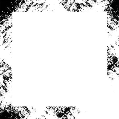 abstract black and white square frame background, grunge texture, vector illustration  