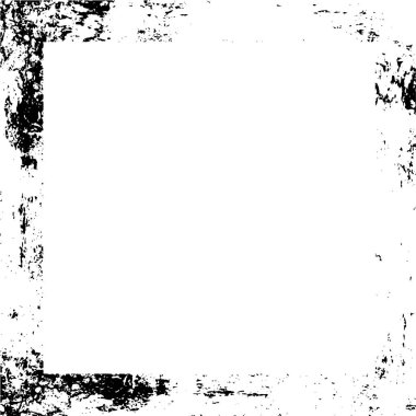 abstract black and white square frame background, grunge texture, vector illustration  