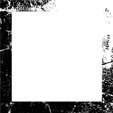 abstract black and white square frame background, grunge texture, vector illustration  