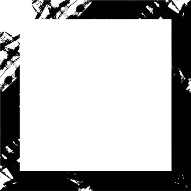 black and white vector square frame background 