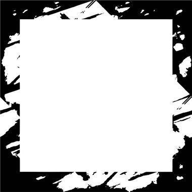 black and white vector square frame background 