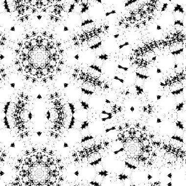 Siyah ve beyaz noktalı kusursuz geometrik desen. vektör illüstrasyonu