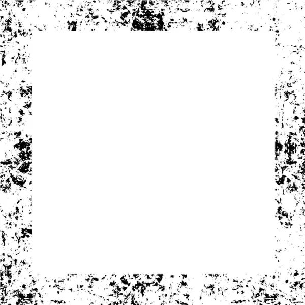 黒と白のテクスチャで苦しめられたフレームの背景 — ストックベクタ