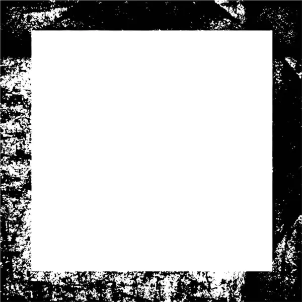 Abstract Black White Square Frame Background Grunge Texture Vector Illustration — Vetor de Stock