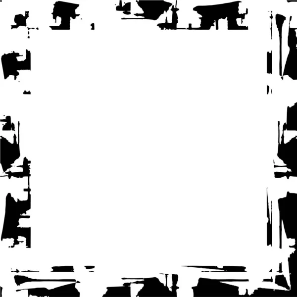 Abstract Black White Square Frame Background Grunge Texture Vector Illustration — Vector de stock
