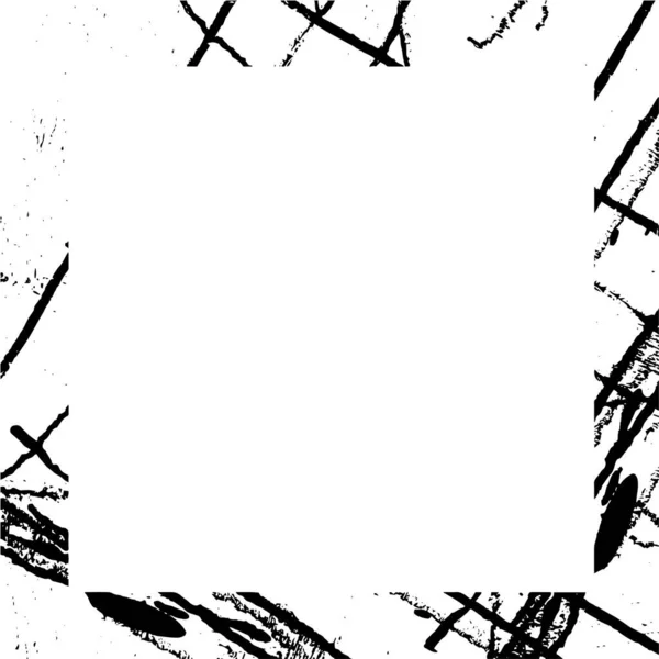 Abstract Black White Square Frame Background Grunge Texture Vector Illustration — Vettoriale Stock