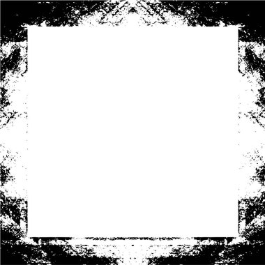 Beyaz arka planda siyah grunge çerçeve